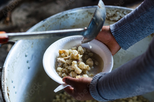 The mote or pataca soup is a delicious and very popular broth in the Andes area, since people usually consume it to combat the cold in that area. photo