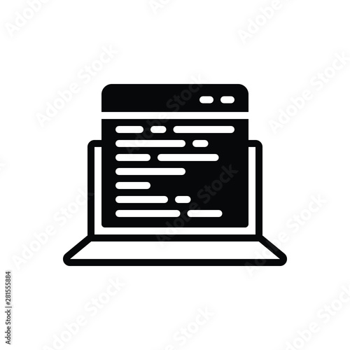 Black solid icon for adaptive coding © WEBTECHOPS