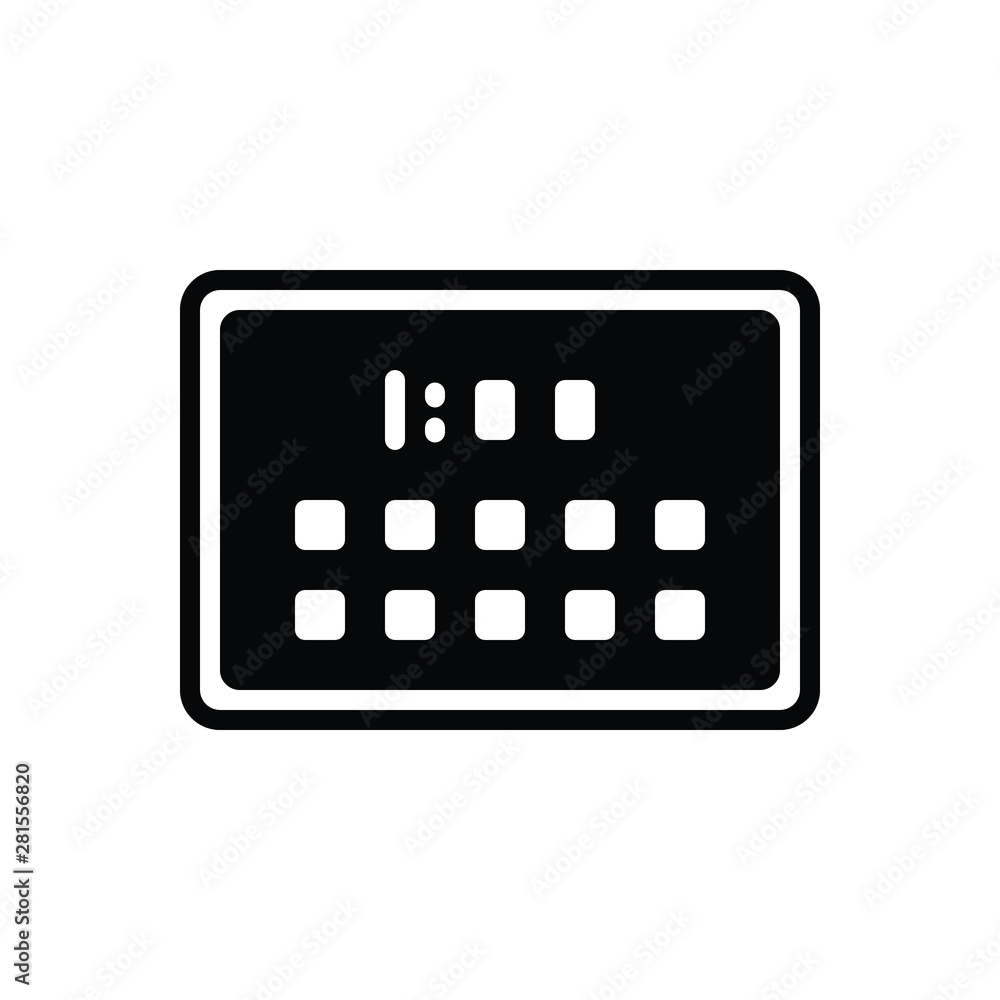 Black solid icon for tablet Black solid icon for tablet