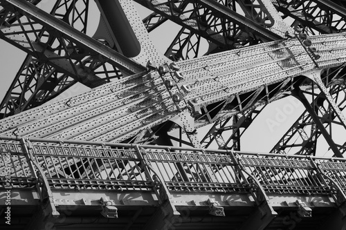 Detail of the railway bridge black and white