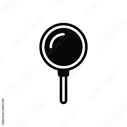 Black solid icon for loupe 