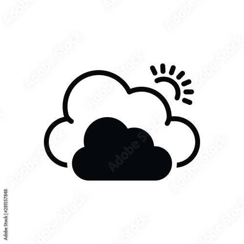 Black solid icon for cloud 