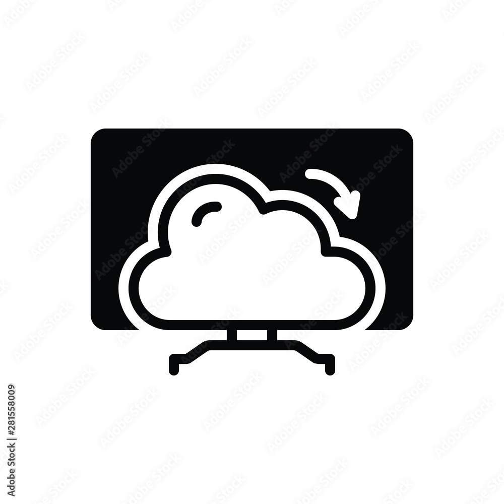 Black solid icon for computing cloud Black solid icon for computing cloud