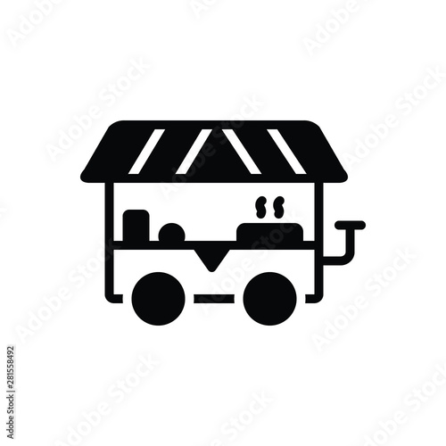 Black solid icon for street food 