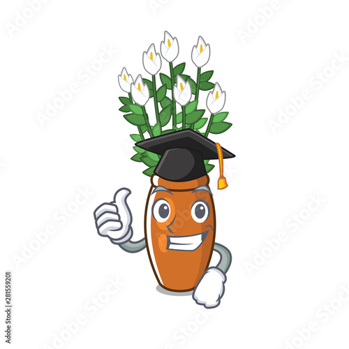 Graduation peace lily put into cartoon pot