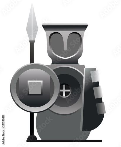 A chess pawn in a knights armor