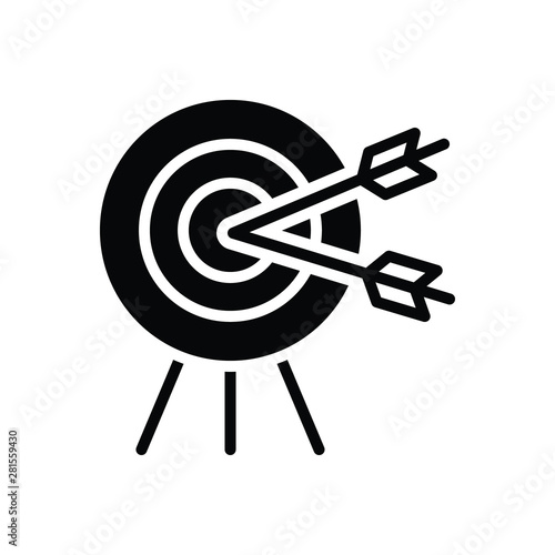 Black solid icon for target quarry 