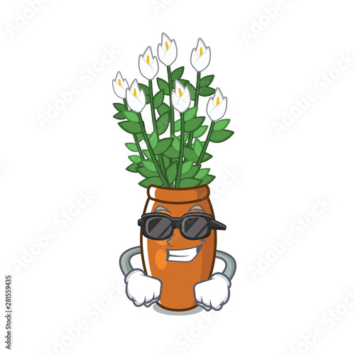 Super cool peace lily put into cartoon pot