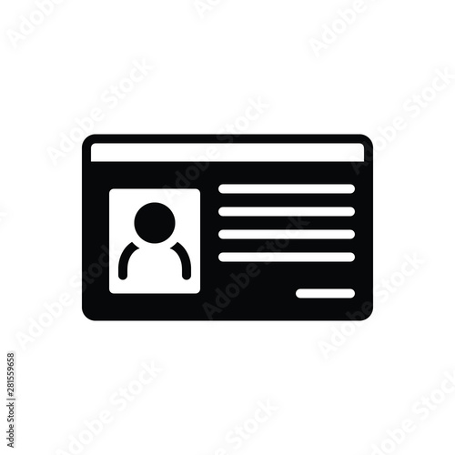 Black solid icon for id card 