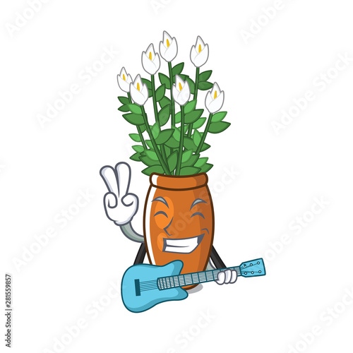 With guitar peace lily with the character shape