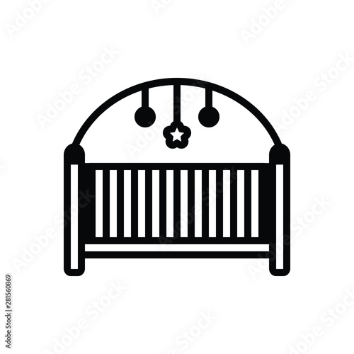 Black solid icon for play pen 