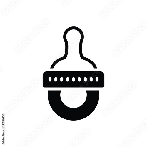 Black solid icon for pacifier 