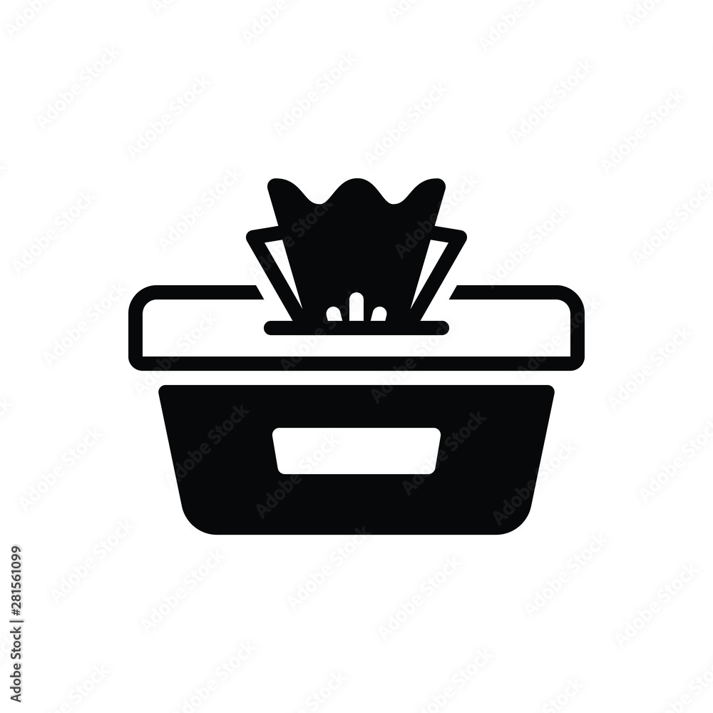 Black solid icon for wet wipes Black solid icon for wet wipes