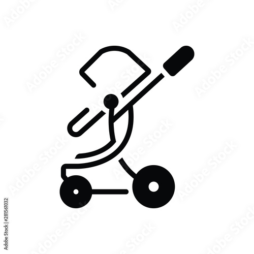 Black solid icon for toddler rocker 