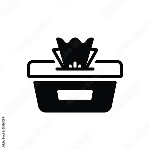 Black solid icon for wet wipes 