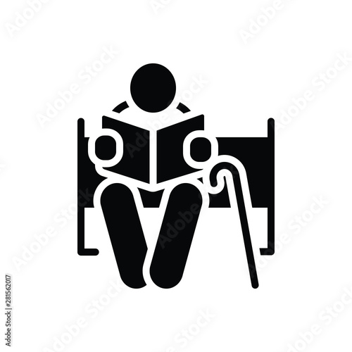 Black solid icon for retirement