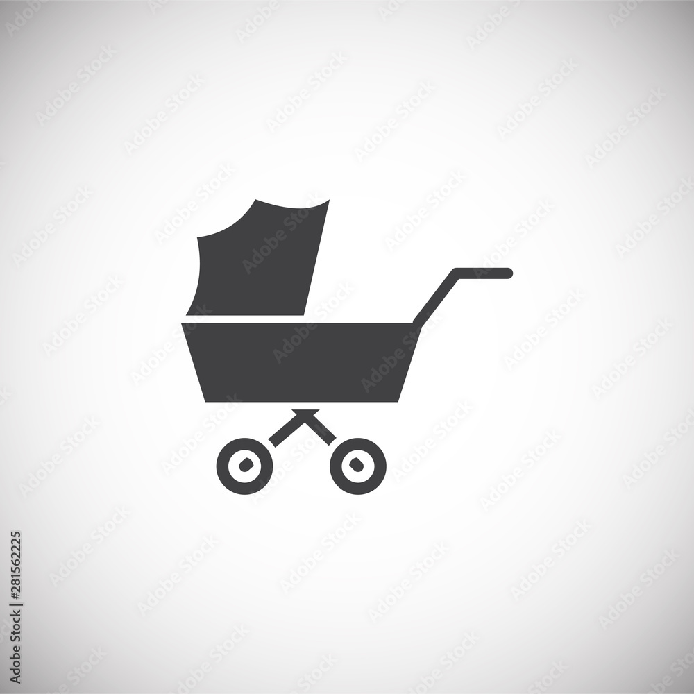 Stroller icon on background for graphic and web design. Simple illustration. Internet concept symbol for website button or mobile app. Stroller icon on background for graphic and web design. Simple illustration. Internet concept symbol for website button or mobile app.