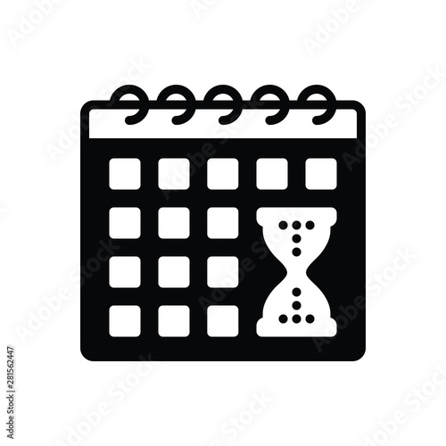Black solid icon for deadline