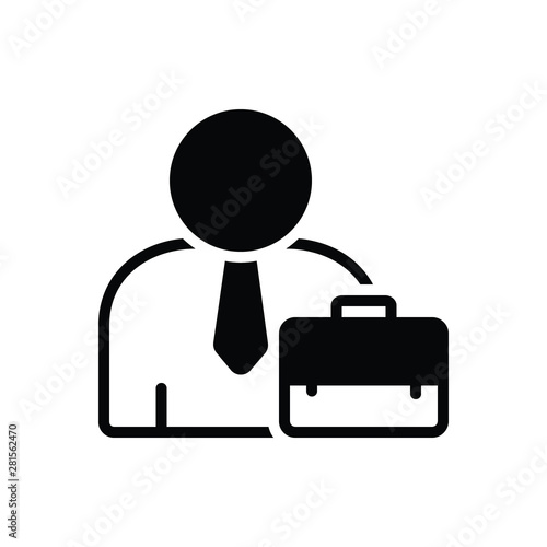 Black solid icon for employee