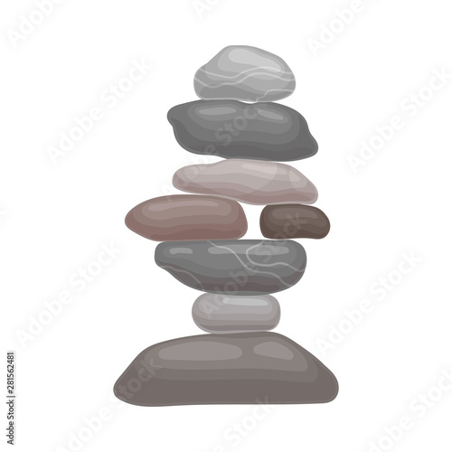 Pile of smooth stones. Vector illustration on white background.