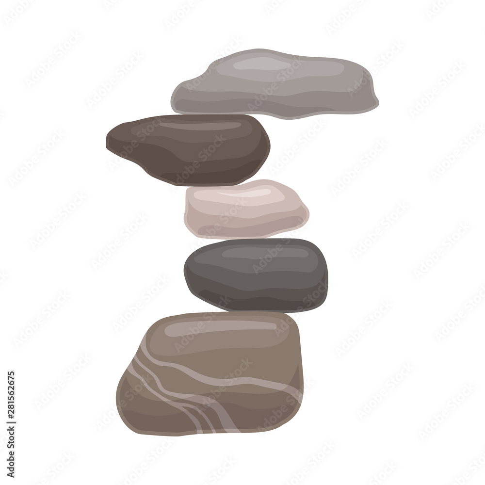 Stones of different sizes are folded into the tower. Vector illustration on white background. Stones of different sizes are folded into the tower. Vector illustration on white background.