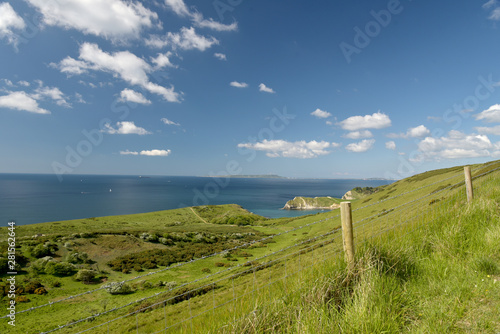 View from footpath near Mupe Bay near Lulworth Cove on the Dorset coast