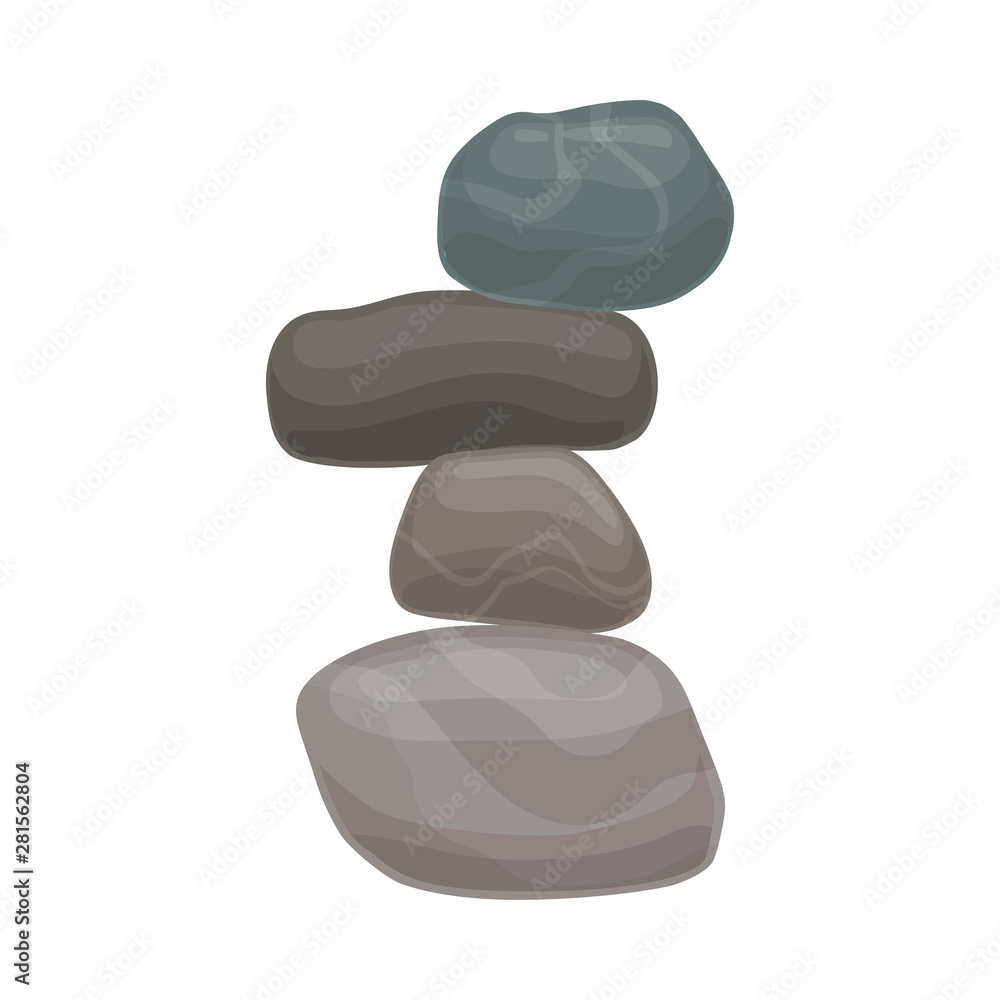 Balance tower of stones. Vector illustration on white background. Balance tower of stones. Vector illustration on white background.
