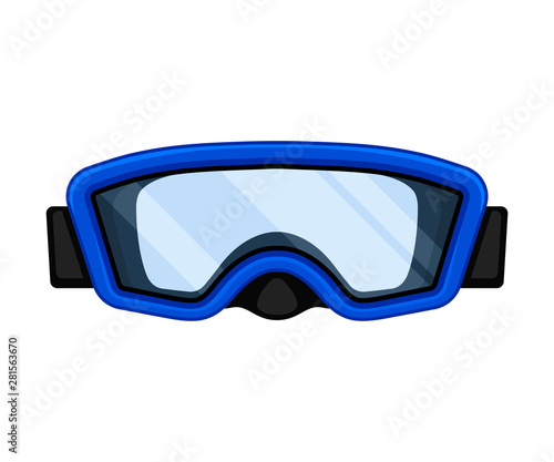 Blue mask for swimming. Vector illustration on white background.