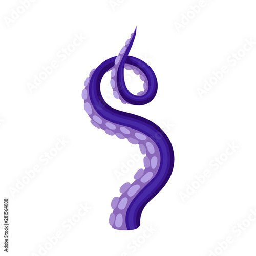 Violet octopus tentacles with a noose on the end. Vector illustration on white background.
