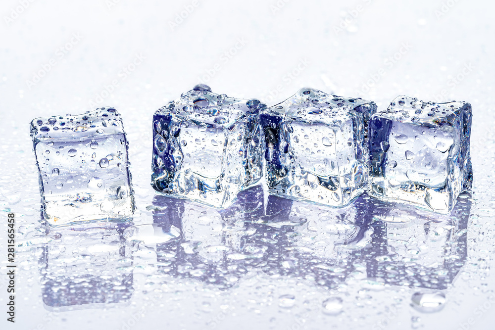 ice cubes on blue background ice cubes on blue background