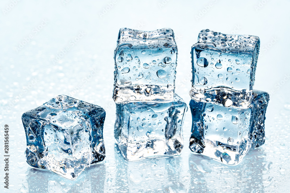 ice cubes on blue background ice cubes on blue background