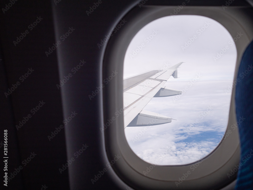 Beautiful sky from the window view on airplane Beautiful sky from the window view on airplane