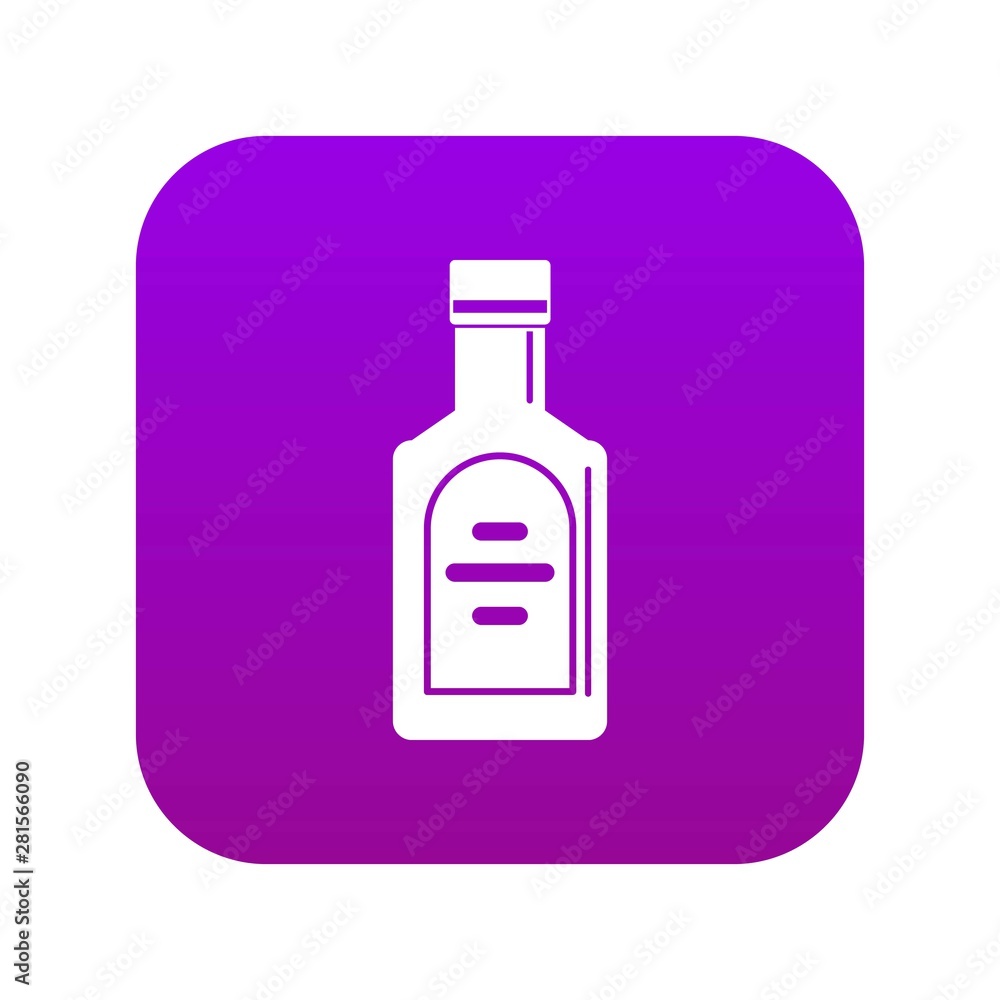 Bottle of whiskey icon digital purple for any design isolated on white vector illustration Bottle of whiskey icon digital purple for any design isolated on white vector illustration