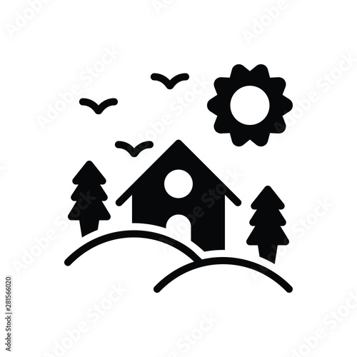 Black solid icon for habitat 