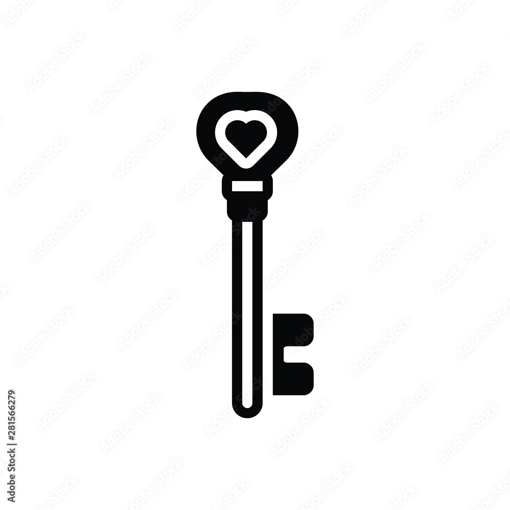 Black solid icon for key Black solid icon for key