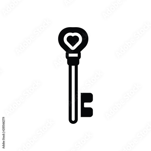 Black solid icon for key 