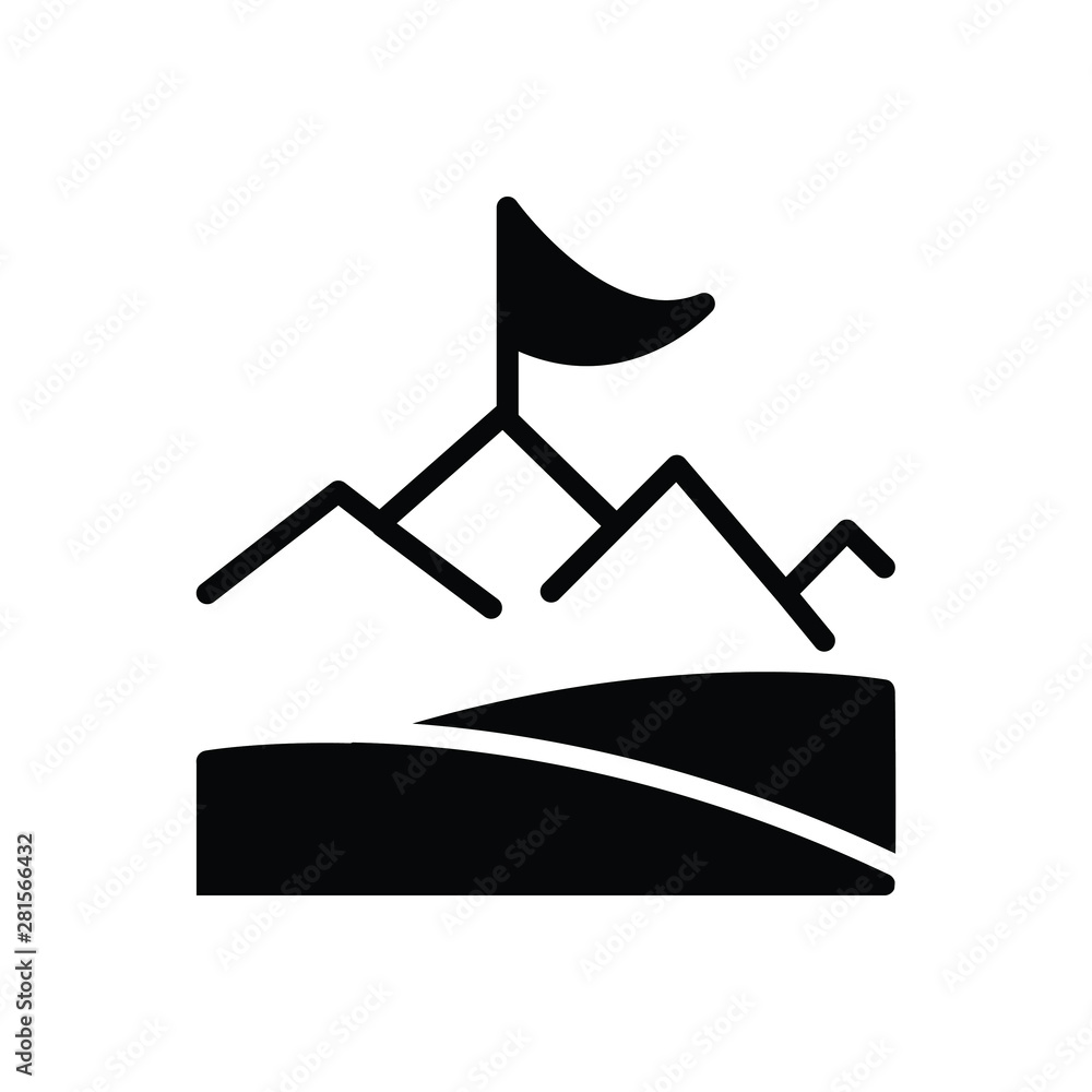 Black solid icon for objective Black solid icon for objective