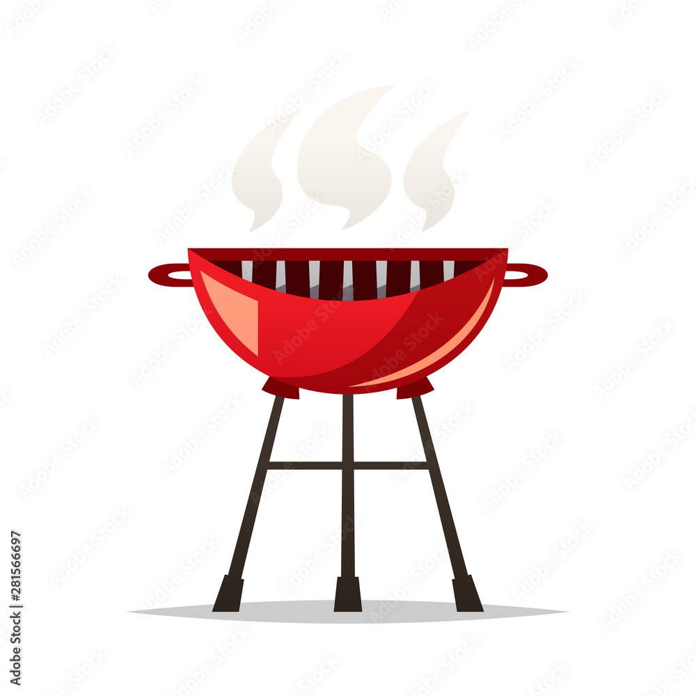 Barbecue grill vector isolated illustration vector de Stock | Adobe Stock