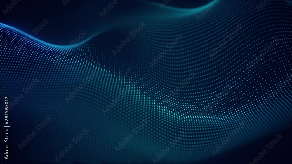beautiful abstract wave technology background with blue light digital effect corporate concept