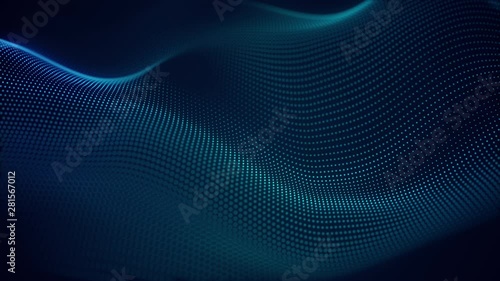 beautiful abstract wave technology background with blue light digital effect corporate concept