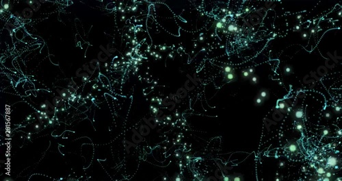 An abstract animation of blue string theory in constant motion.