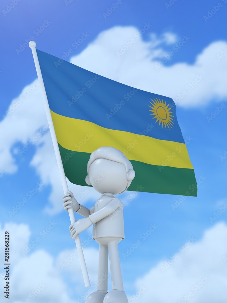 国旗を掲げるルワンダのスポーツ選手 Stock Illustration Adobe Stock