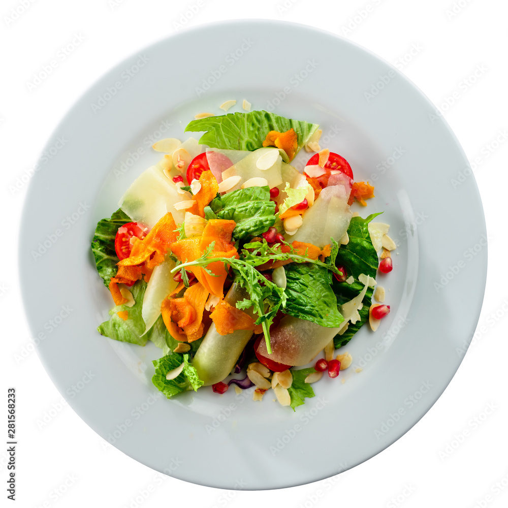 Fresh autumn salad with pumpkin pumpkin salad isolated Fresh autumn salad with pumpkin pumpkin salad isolated