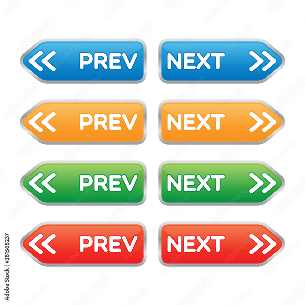 Modern Glossy Previous and Next Buttons Modern Glossy Previous and Next Buttons