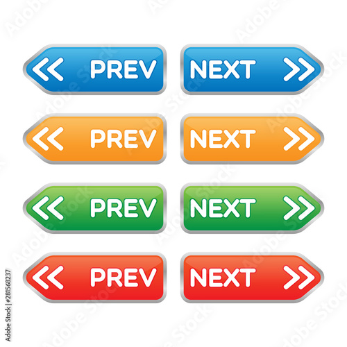 Modern Glossy Previous and Next Buttons