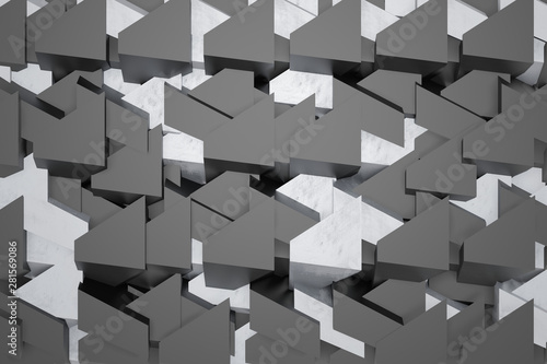black and gray geometrical background, 3d rendering
