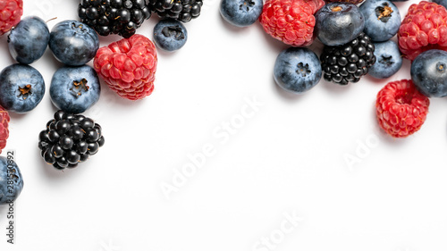 Macro view of different mix with ripe fruits