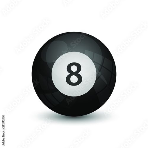 Eight ball pool game vector design illustration isolated on white background