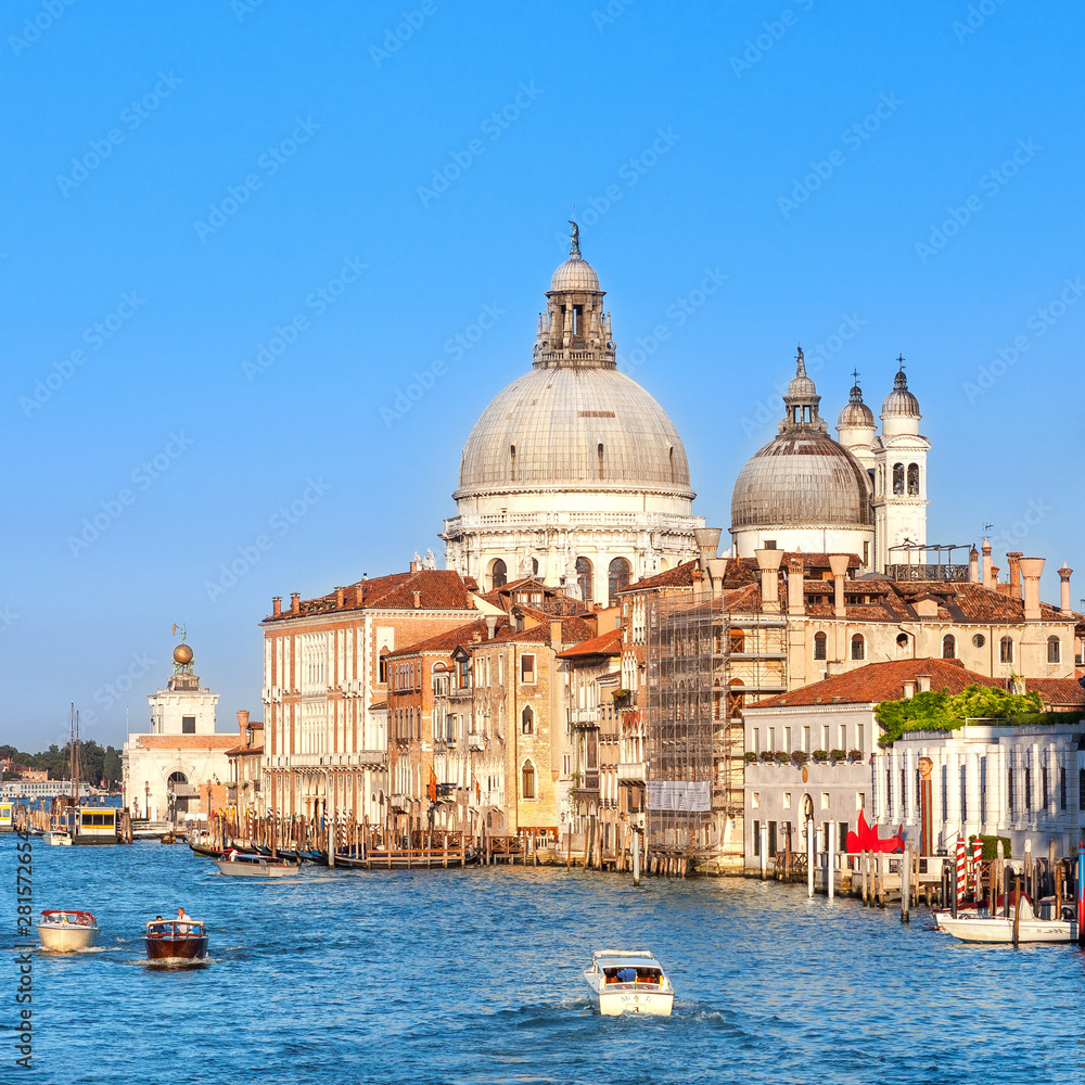 Venice, Italy - August 13, 2013: Old cathedral of Santa Maria della Salute in Venice, Italy