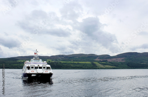 Boat tour on the famous Loch Ness in northern Scotland